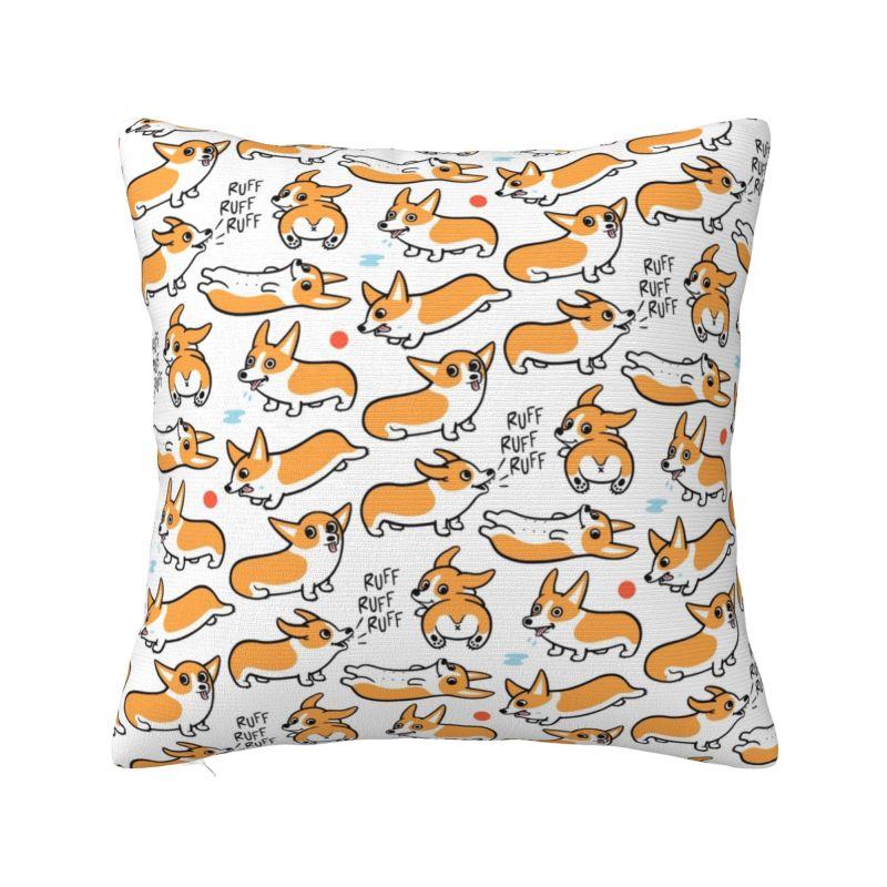 Cute Pet Dog Corgi Throw Pillow Case Cm Decor Home Cushion Cover Soft Polyester Pillowcase Doublesided Printing