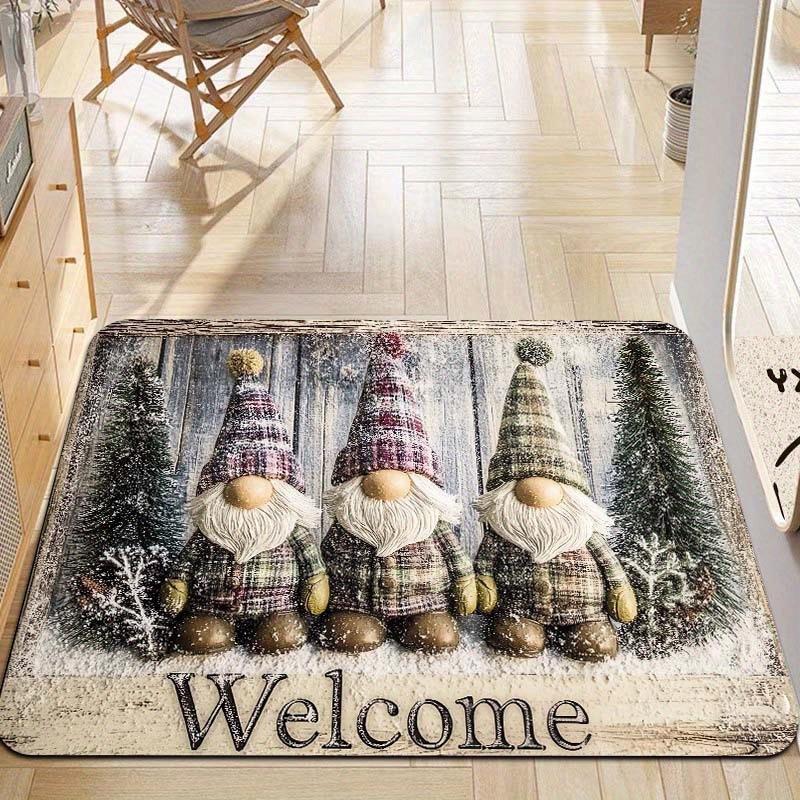 

Traditional Christmas Halloween Pumpkin Snowman Witch Mat Festive Decorative Carpet Rug For Home Decor Seasonal Decoration 40x60cm