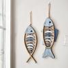 Wood Fish Wall Decorations Handcarved Fish Ornament for Farmhouses Office