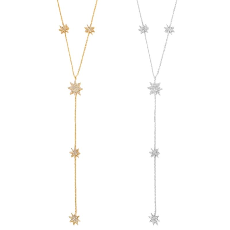 Stylish Meteors Inspired Long Necklace Sophisticated Long Necklace With Meteors And Crosses Details Neck Chain Accessory