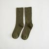 1 Pair Retro Women Cotton Loose Socks Autumn Winter Knitting Solid Color Long Student Girls