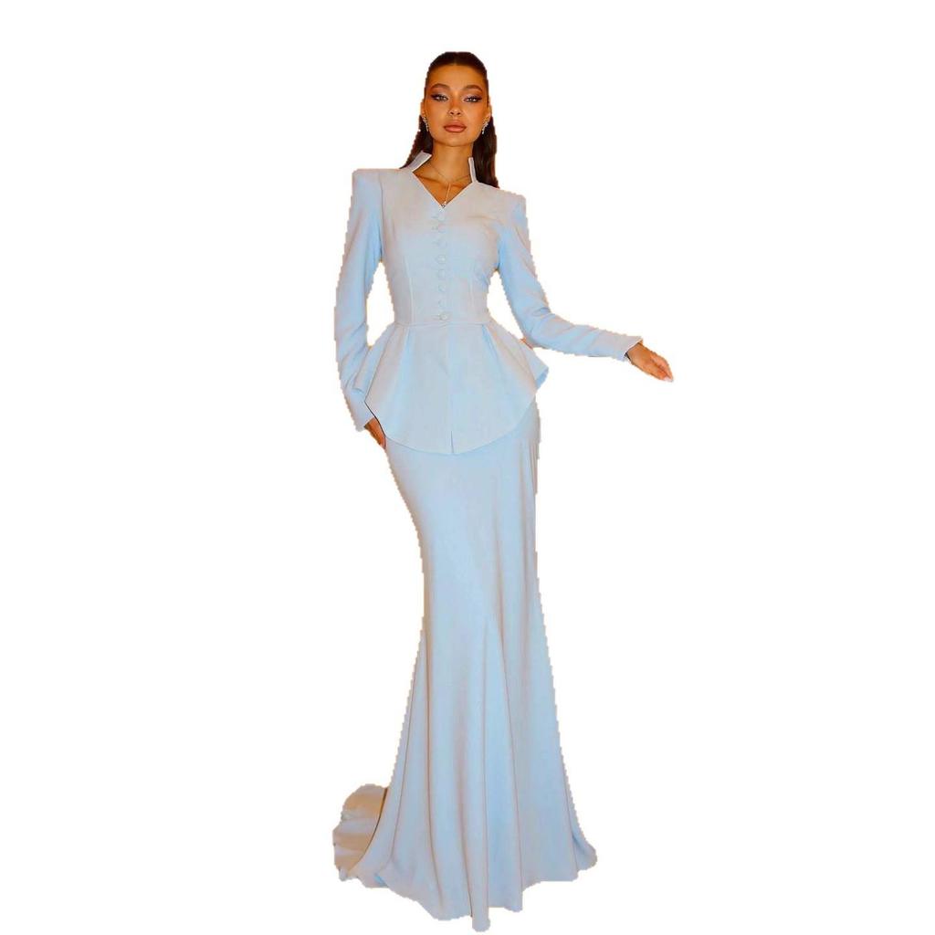 2025 Autumn Elegance: Women's Long-Sleeve Suit and Hip-Hugging Skirt Set