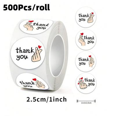 500uds Decoración de Regalo Pegatina de Agradecimiento Pegatina de Papelería para Scrapbook Sello Etiqueta Navidad Hecho a Mano Pegatina Personalizada