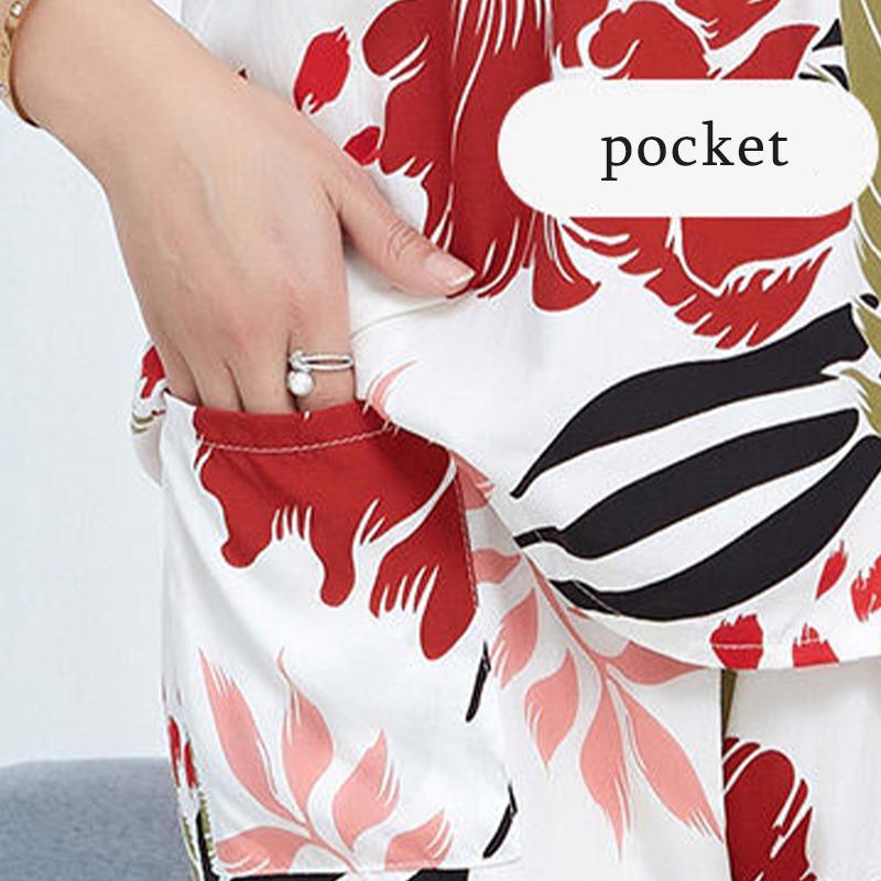 Pajama Women's Short Sleeved Summer Middle-aged and Elderly Spring and Autumn Styles Can Be Worn Externally As A Set of Home Clothing