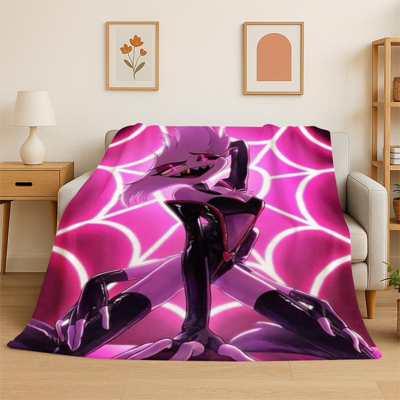 

3D Cartoon H-Hazbin Hotel Charlie Flannel Blanket Soft Warm Throw Blanket for Bedroom Living Room Bed Travel Camping Picnic 75x90cm