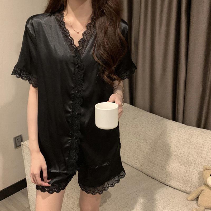 Foreign Style High-Value Style Cute Outside Pajamas Female Princess Style Short-Sleeved Simple Home Suit