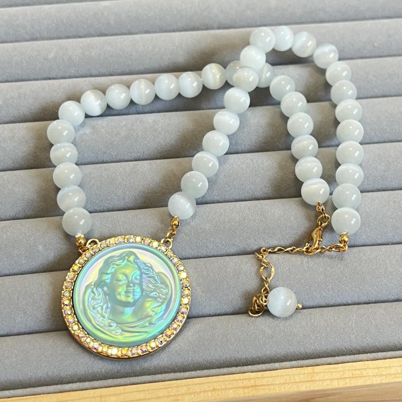 

Винтажный золотой ювелирный набор с кошачьим глазом в виде ангела: Ожерелье, Браслет, Брошь, Серьги-пусеты - Новый товар