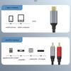 USB C To 2RCA Sound Cable 1.5m With Braided Design For Digital Analogs Devices