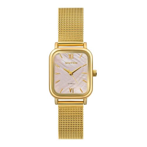 [LUMTON] LUMTON Shell Pink Dial Mother-of-Pearl Mesh Wristwatch Harbor Gold Gold