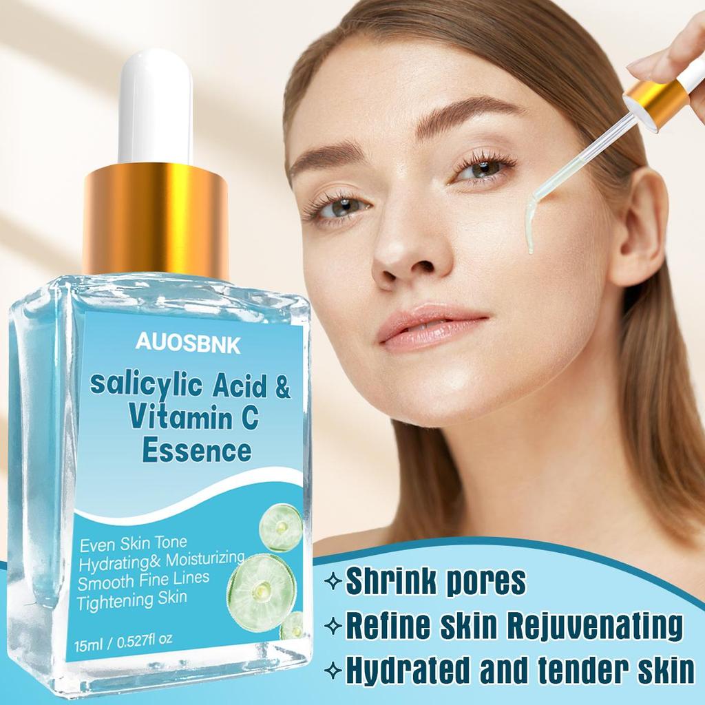 Vitamin C and Salicylic Acid Face Oil(15ml)-Fast Absorbing, Non Greasy Facial Oil for Clogged Pores & Post Acne Marks