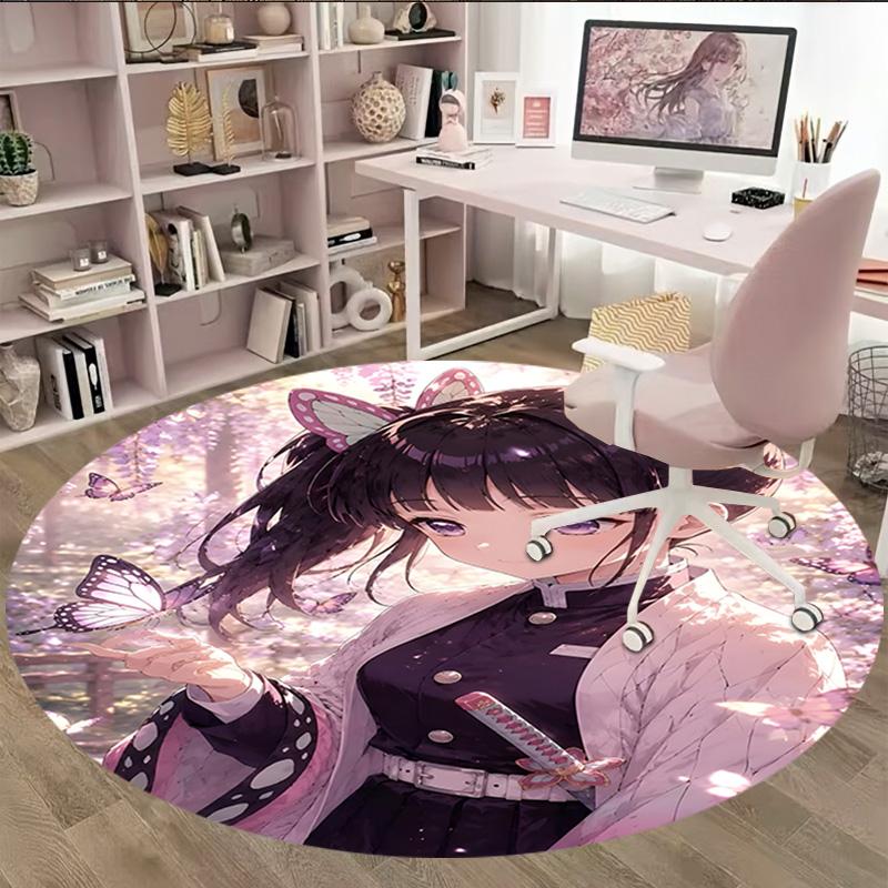 1pc Tsuyuri Kanawo Carpet, Round Rug, Comfortable, Suitable for Entryways, Living Rooms, Office, And Bedrooms, Christmas Decoration
