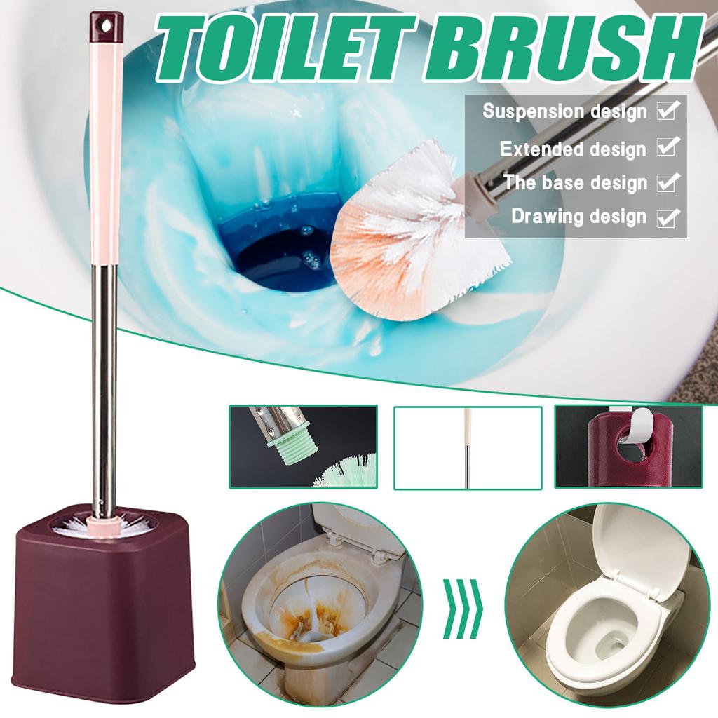 Toilettenbürsten- und Halter-Set, wandmontierte Toilettenschüsselbürste für Badezimmer