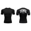 Cross Print Short Sleeve Compression Shirts for Men Athletic Quick Dry Tees Tshirt Gym Workout Running Undershirts Baselayers