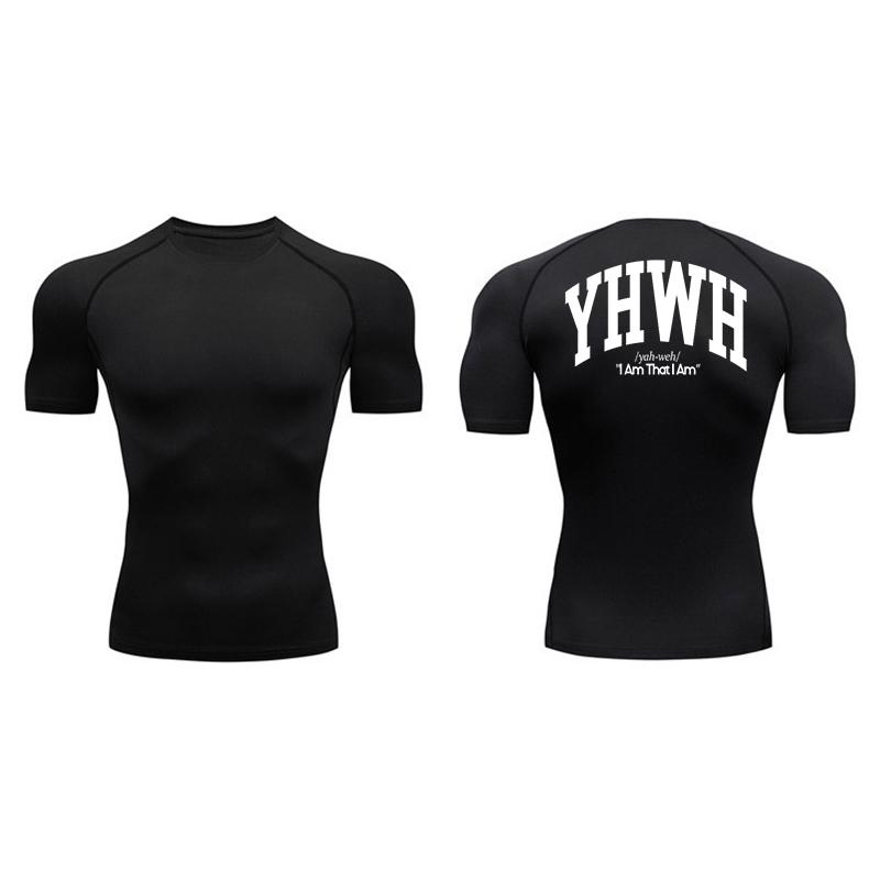 Cross Print Short Sleeve Compression Shirts for Men Athletic Quick Dry Tees Tshirt Gym Workout Running Undershirts Baselayers