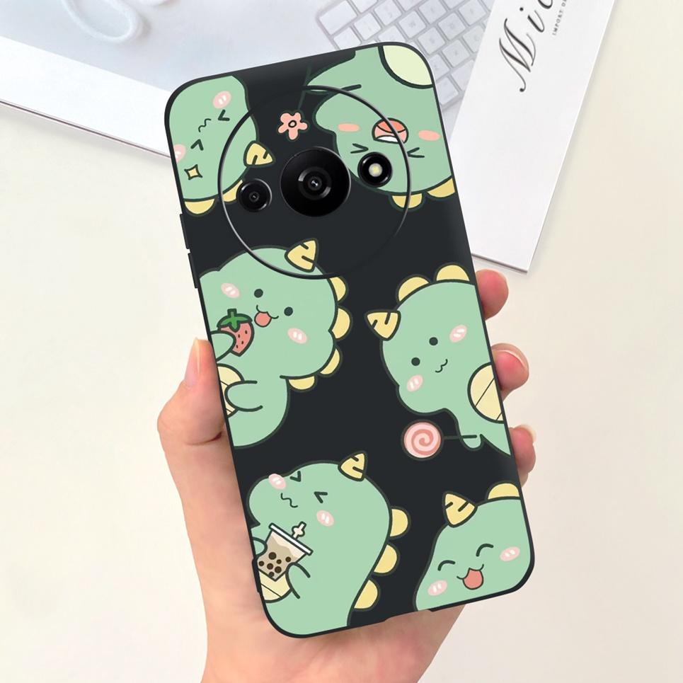 Rückseite für Xiaomi Redmi A3 4G Drachen Cartoon Tiere Cartoon Malerei Funda Etui für Xiomi RedmiA3 A 3 Weiche TPU Silikon Tasche