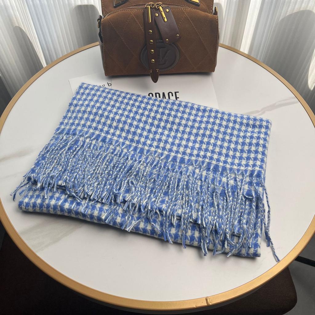 Plaid Scarf Autumn and Winter Women's High End Korean Style Winter Warm Scarf Thickened Imitation Cashmere Shawl