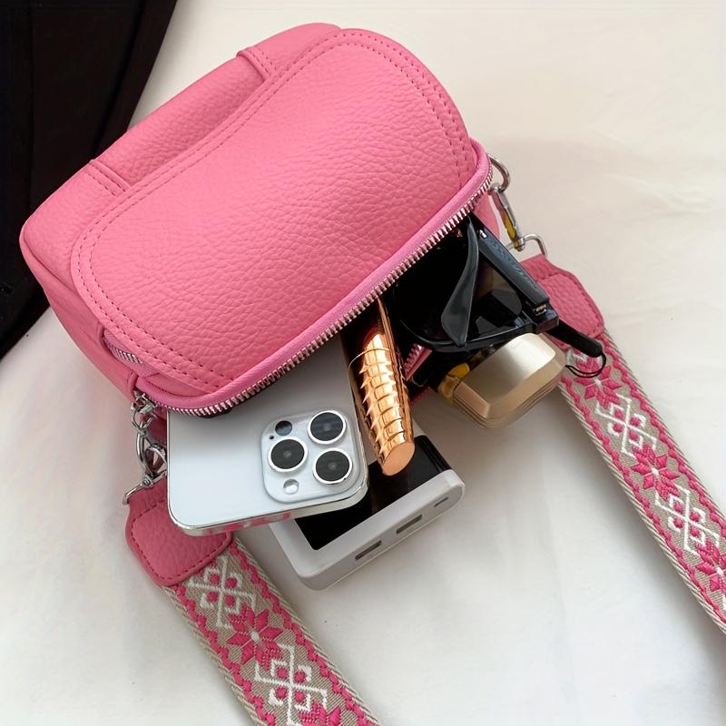 Chic Women’S Crossbody Bag - Solid Color Durable PU Magnetic Closure Comfort Strap Small & Stylish Purse With Zipper