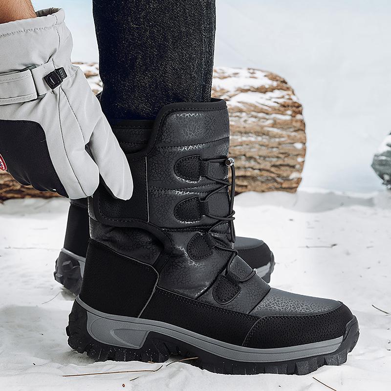 36-46 Winter Men's Plus Velvet High-top Outdoor Shoes Women's Large Size Hiking Shoes Plus Fur Warm Hiking Boots