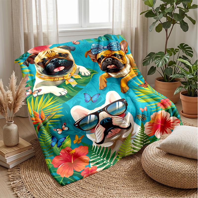 Poodle in Pastel Dreams Theme blanket Lightweight Warm Flannel Blanket Decorative Throw Blanket for Home Decoration