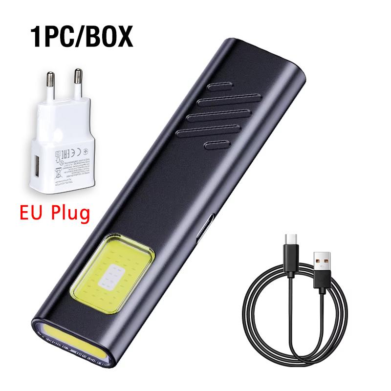 LED Keychain Flashlight USB C Rechargeable 550LM Portable Mini Torch Pocket Lantern Flood Work Light With Magnet For Emergency
