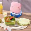 Quadratische Lunchbox Tragbar Studenten Lunchbox Obst Lebensmittelbehälter Picknick Reise Camping Outdoor Bento Box Geschirr Kindergeschenk