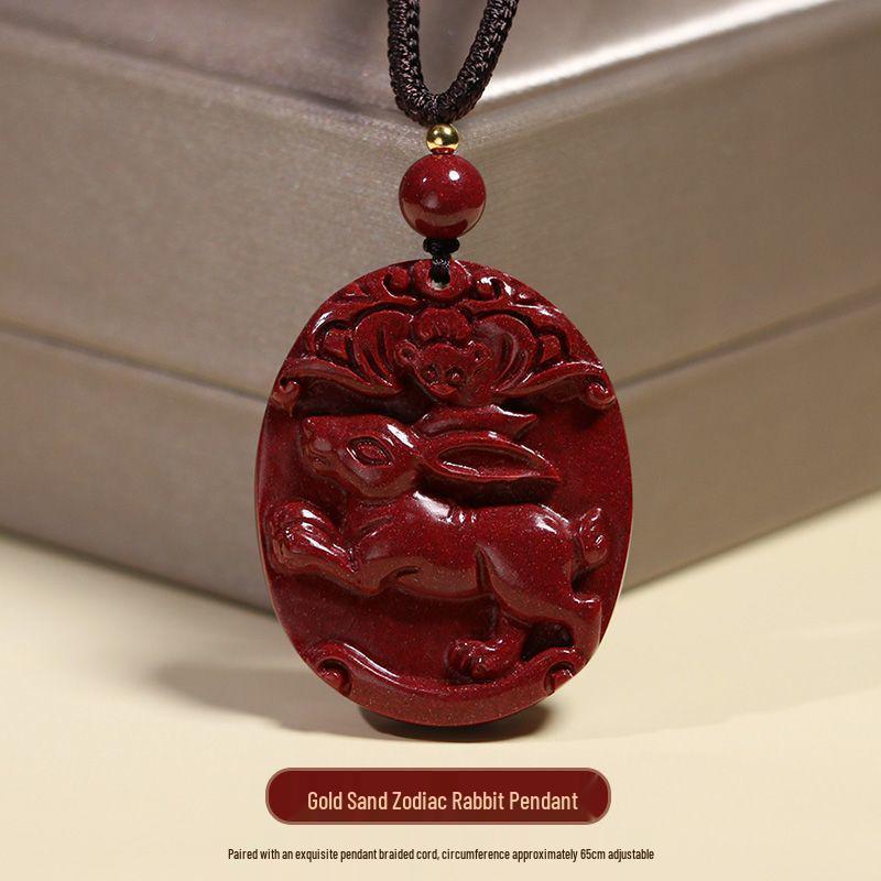 

Кулон-талисман Зодиака Год Дракона 2024 - Пурпурный Золотой Песок и Киноварь для мужчин и женщин