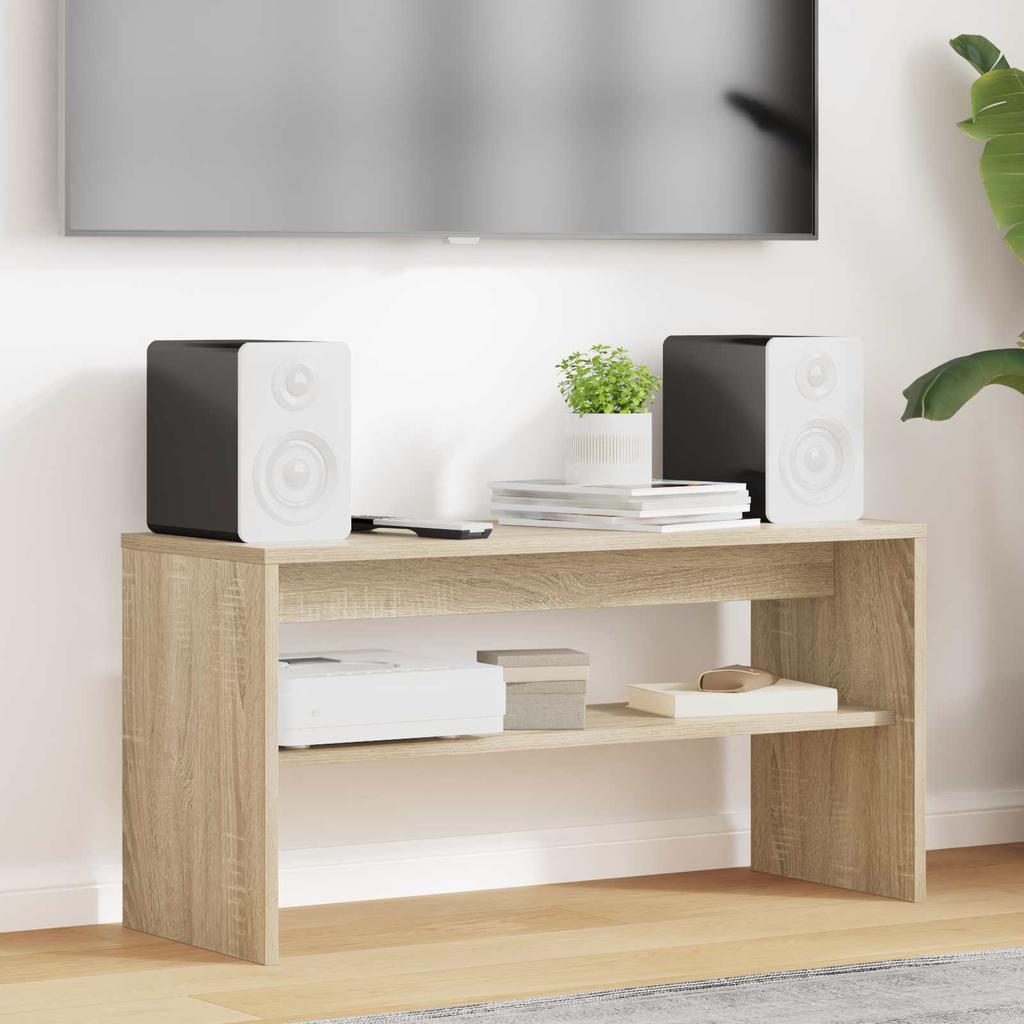 TV Cabinet In Sonoma Oak Finish 80 X 30 X 40 Cm Engineered Wood