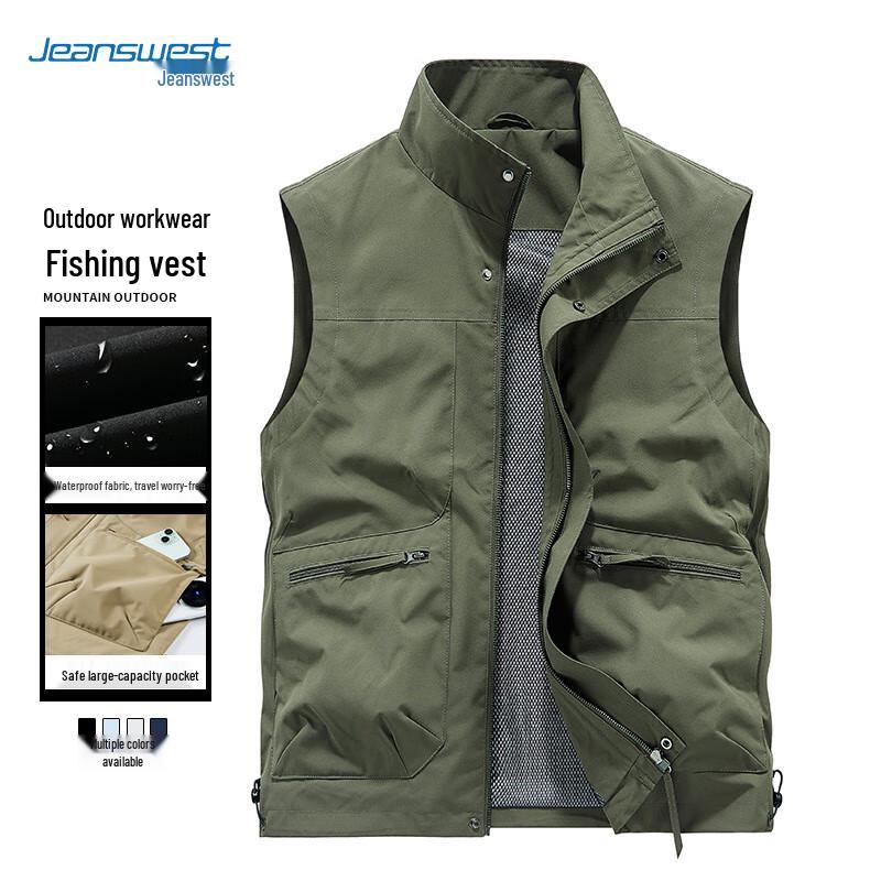 JEANSWEST Men's Multi-Pocket Outdoor Workwear Vest