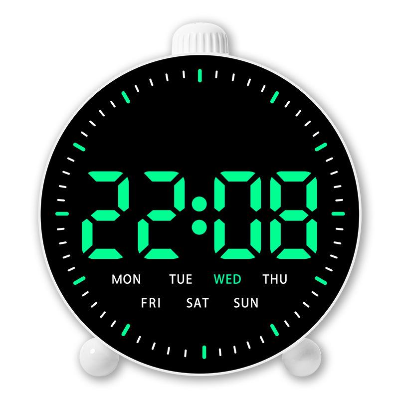 LED Digital Alarm Clock Date Week Display 2 Alarms Countdown Timer Second Hand Clock Bedside Electronic Clock 12/24H USB Powered