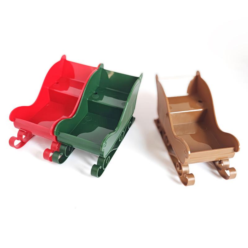 Christmas Decoration Home Decoration Sledding Ornament Set, Winter candy Sledding Gift Storage Container, Rack Storage