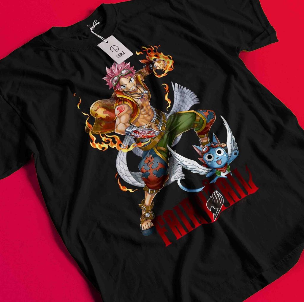 Fairy Tail Shirt Natsu Dragneel Tshirt Erza Scarlet T-Shirt Lucy Happy Luxus Tee BB1433