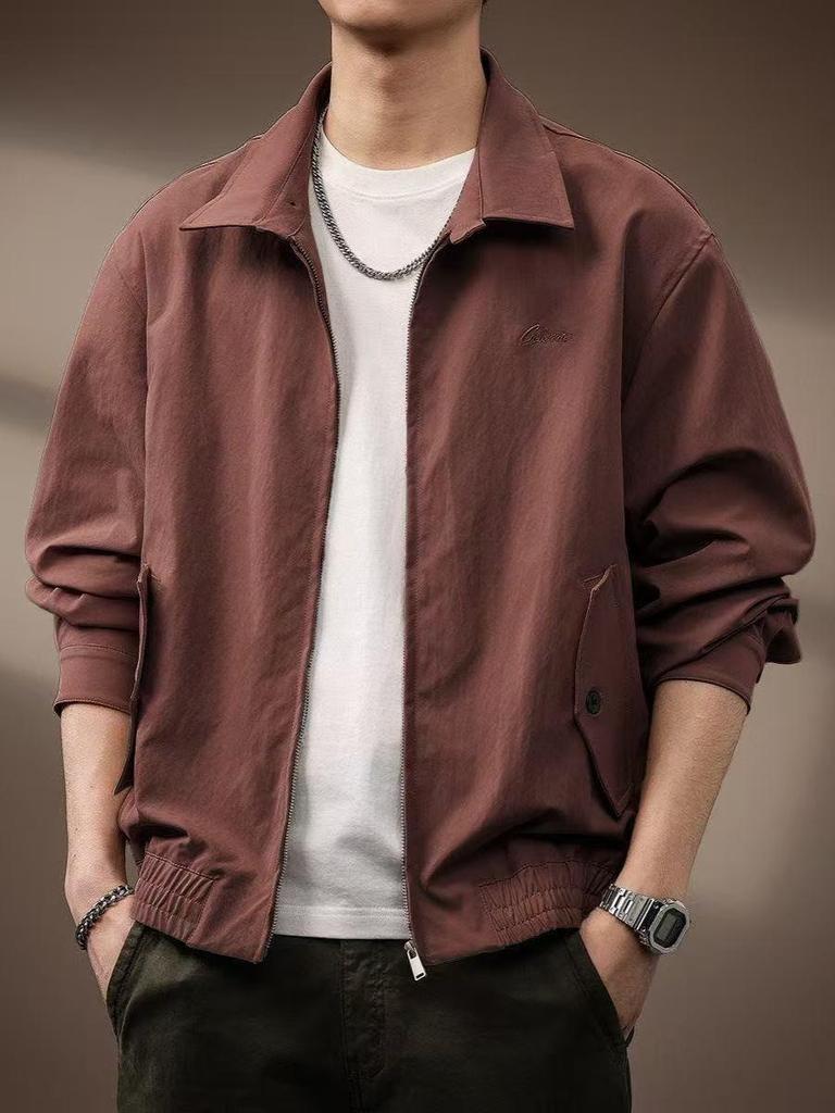 Heren Lente Retro Harrington Jas - Trendy, Losse Pasvorm, Kraag Werkkleding Stijl