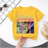 KPop Demon Hunters 2026New Saja Boys Cartoon Boys T-shirt Round Neck Fashion Casual Top Children's T-shirt Kids Clothing