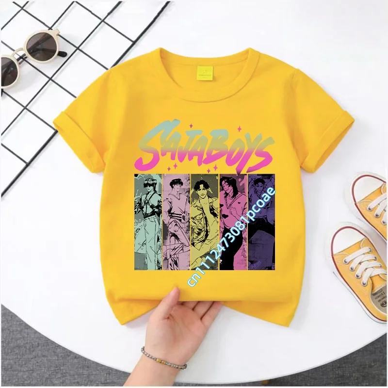KPop Demon Hunters 2026New Saja Boys Cartoon Boys T-shirt Round Neck Fashion Casual Top Children's T-shirt Kids Clothing