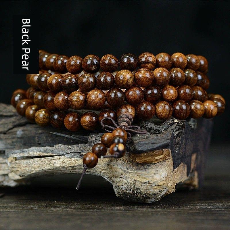 Black Rosewood Bracelet 108 PCs Ladies Bracelet Crafts Buddha Beads Rosary Rosewood Popular Jewelry Wooden Ornament