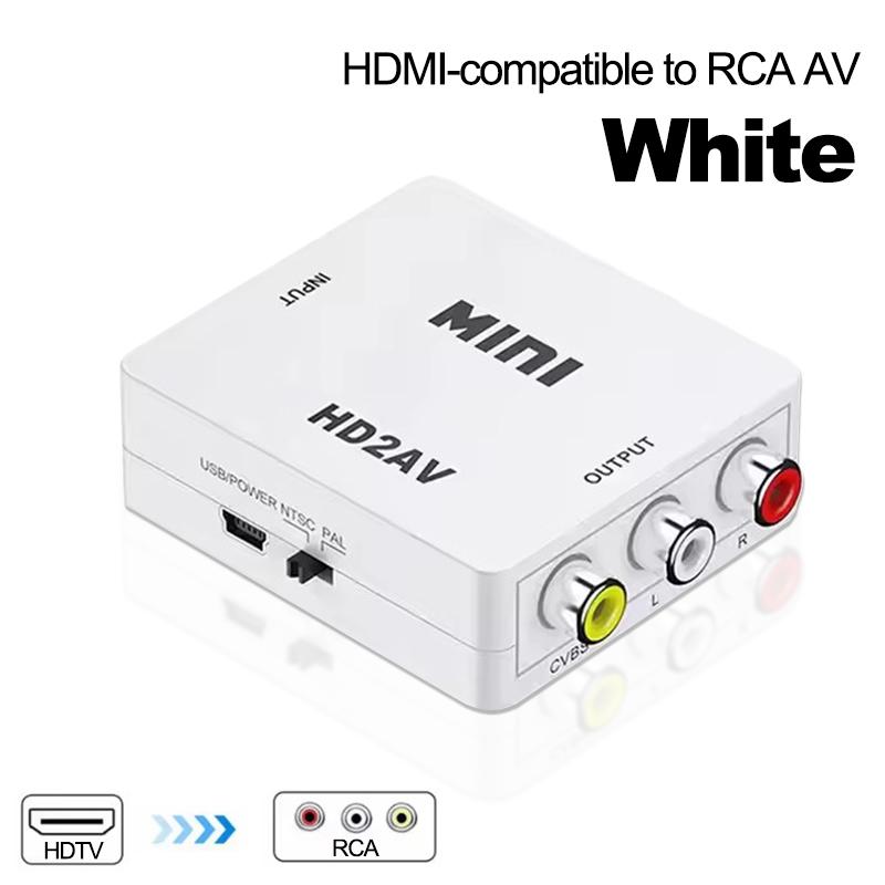 

1080P HDMI-compatible to RCA AV Adapter RCA AV to HDMI-compatible CVSB LR Video Composite AV Scaler Converter for PC TV Xbox PS3 HD TO AV White