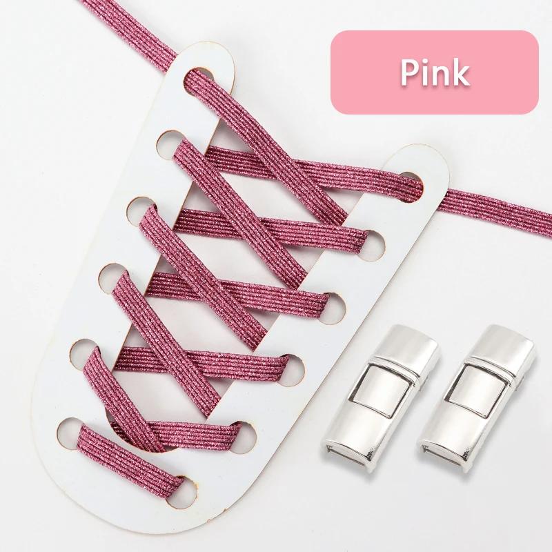 Lock Shoe laces without ties Elastic laces Sneakers Kids Adult Flat No Tie Shoelaces Rainbow Glitter Shoelace Shoes Accessories