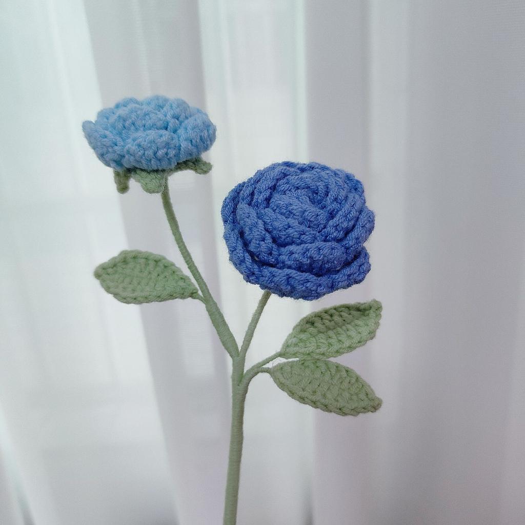 Mini Rose Crochet Flowers Creative Knitted Flowers Crochet Woven Flower Bouquet Wedding Party Home Decor Gift