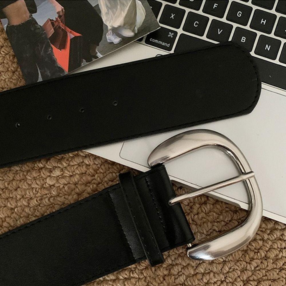 Minimalist Women's Belt Black White Brown Dress Jeans Belt Retro Wide Waist Belt Daily