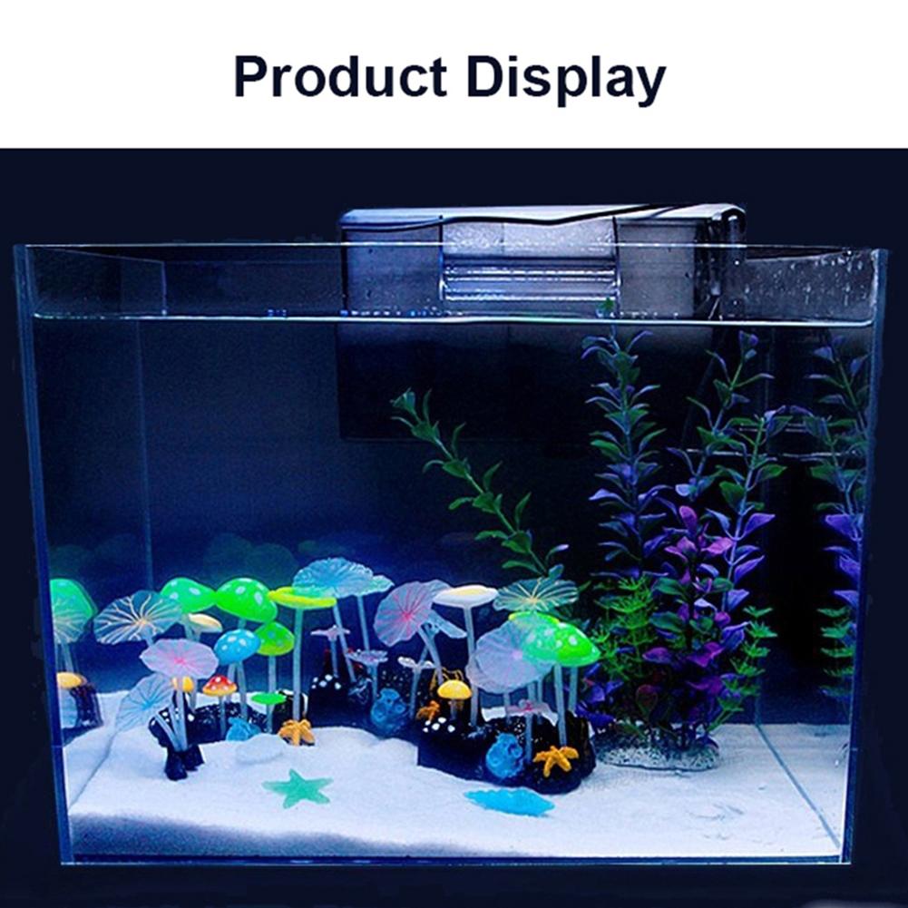 Silicone Luminous Ornament Artificial Glowing Lotus Leaf Mushroom Aquarium Fish Tank Landscaping Decoration