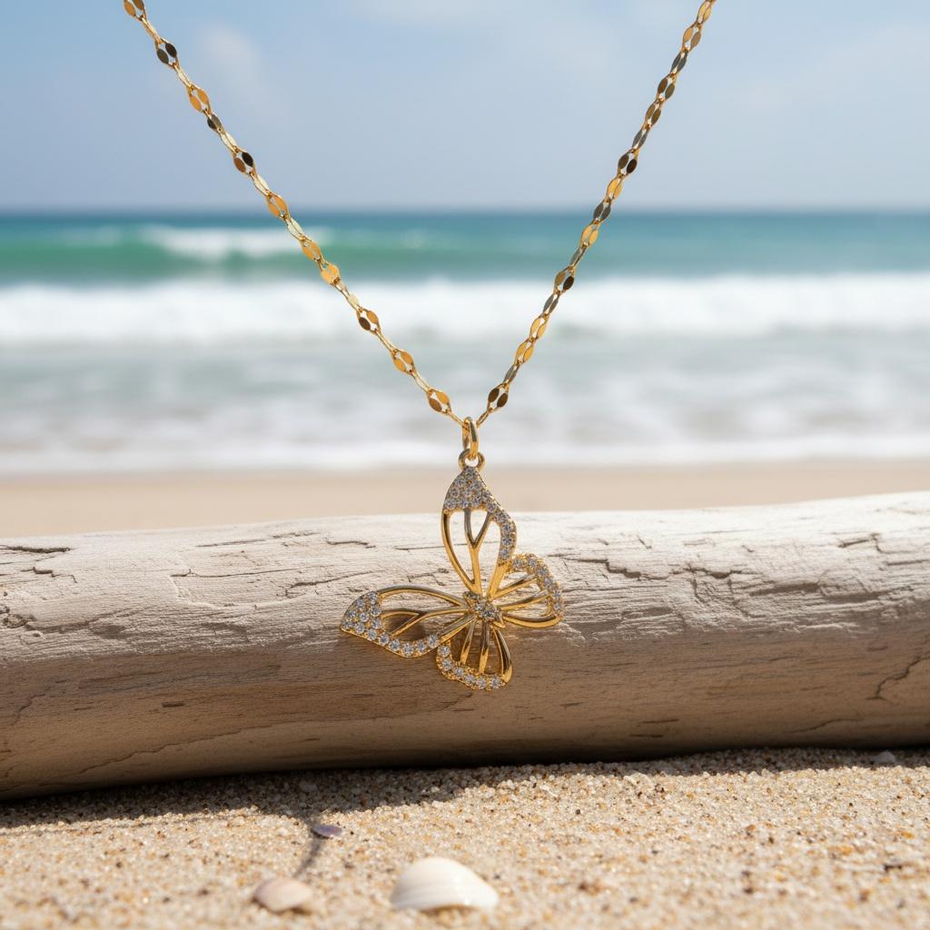 1Butterfly pendant necklace as a gift for a girl