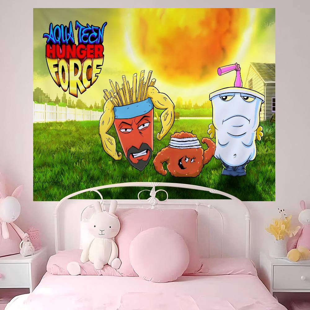

Aqua Teen Hunger Force Tapestry Art Printing Japanese Wall Tapestry Anime Wall Hanging Home Decor 74x94cm(29x37in)