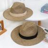 New Trend Summer Wide Brim Straw Hat Chapeau Ladies Panama Sun Hats Boater Black Beach Hat Sombrero Fedora Cowboy Jazz Cap