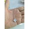 High-end Four-leaf Clover Necklace for Women 18K Rose Red Chalcedony Agate Natural White Shell Pendant Clavicle Chain