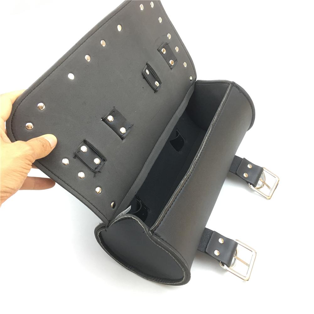 New Motorcycle Saddlebags PU Leather Front Fork Tail Tool Bag Luggage For Harley Chopper Bobber Cruiser Sportster XL 883