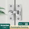1pcs Aluminum Door Lock-No-Drill Anti-Theft Right Angle Slide Latch 90°/180° Adjustable Sliding Bolt