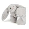 JELLYCAT Bonnie Rabbit Series Shy Rabbit Silver Pacifying Towel Companion Doll Plush Doll 34cm High