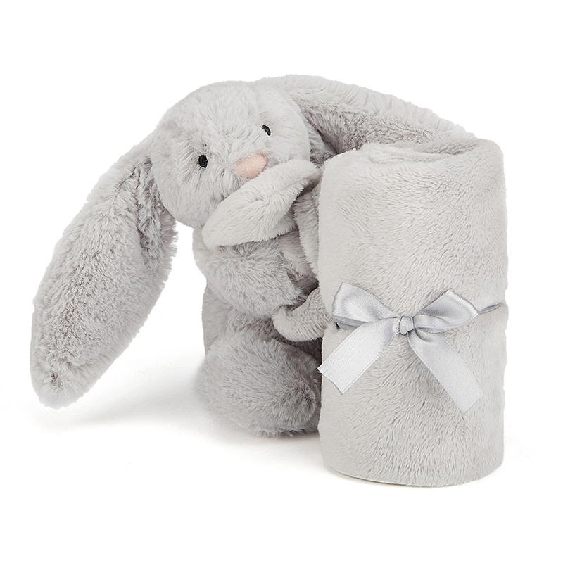 JELLYCAT Bonnie Rabbit Series Shy Rabbit Silver Pacifying Towel Companion Doll Plush Doll 34cm High