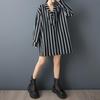 Long Sleeve Plus Size Vintage Stripe New In Dresses for Women Casual Loose Spring Summer Mini Short Dress