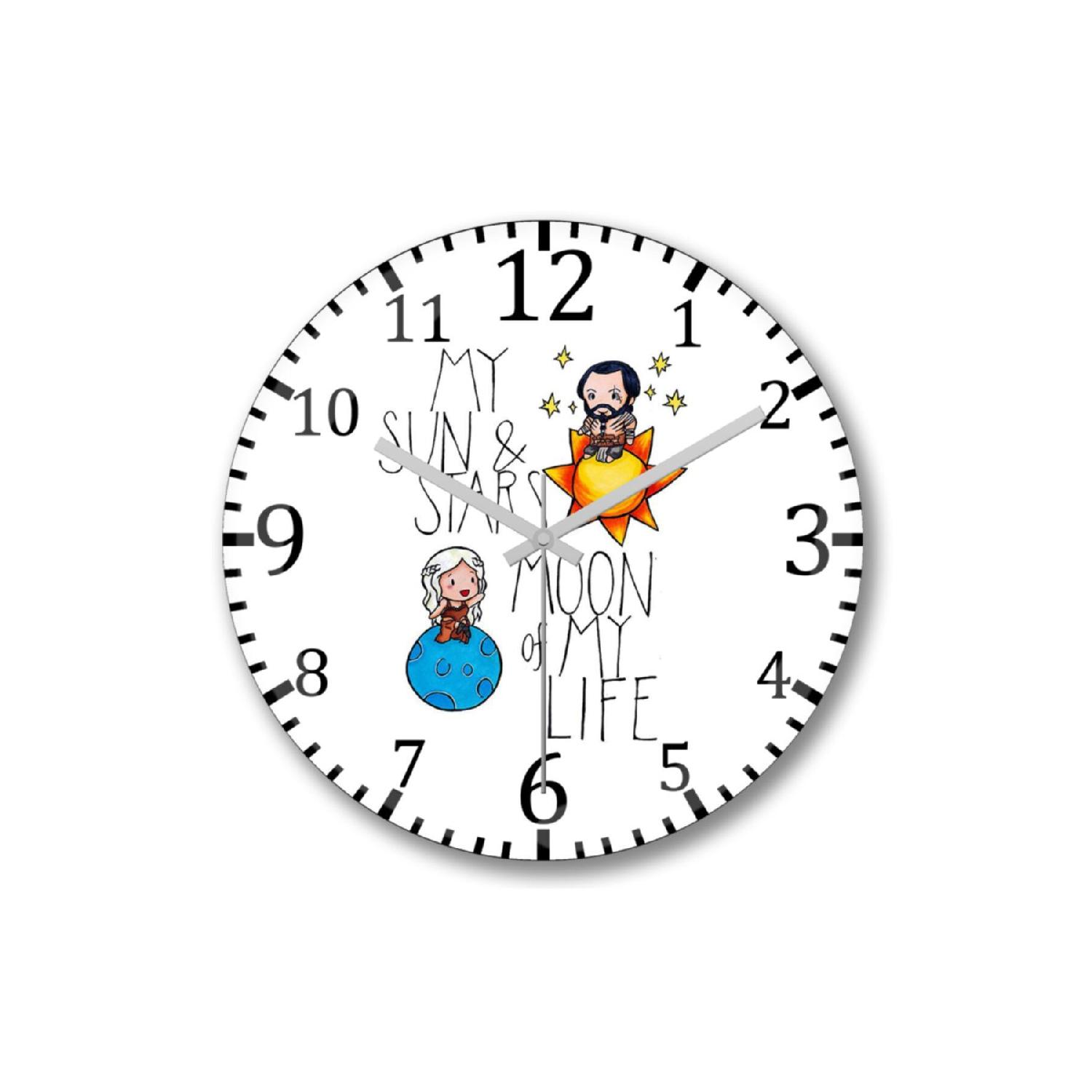 

Khaleesi And Khal Drogo Wall Clock Curved Real Glass чистый